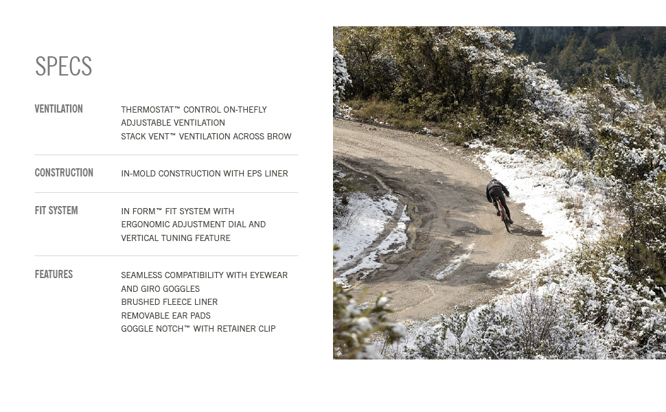 giro timberwolf cold weather bike helmet