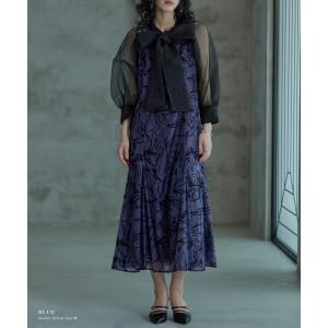 niana ボウタイボレロセットドレス  ブルー　M ボウタイリボンボレロキャミワンピセットドレス｜パーティー