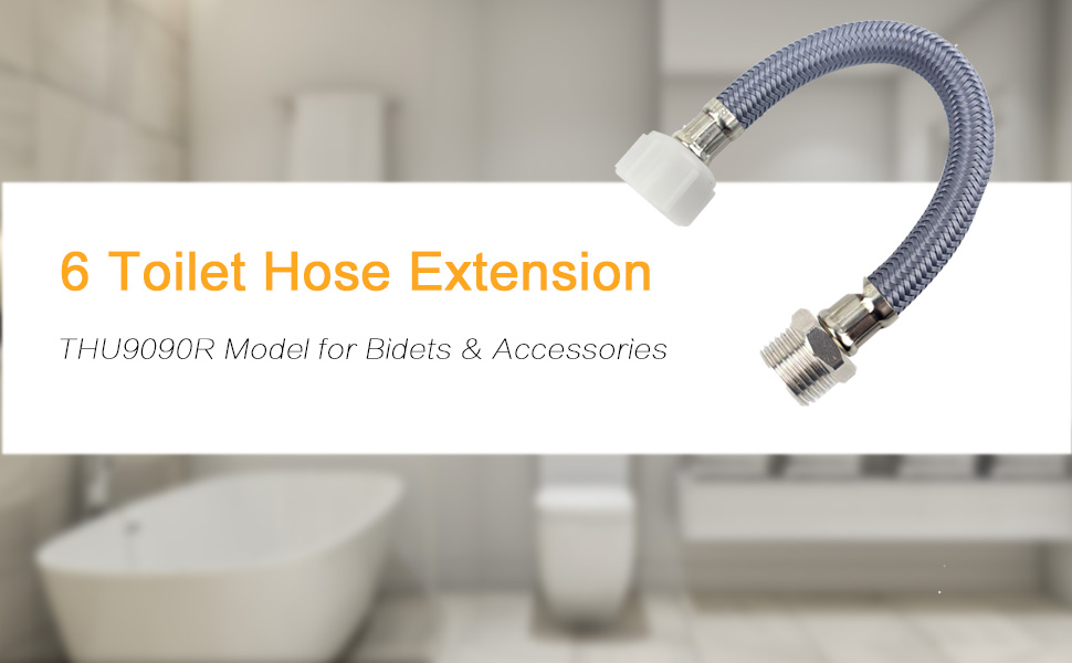 6 Inch Toilet hose extension, TOTO for C110 / E200 / S300 / S400 1/2