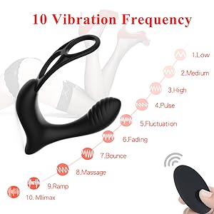 Anillo de Pene Vibrador Control Remote Masajeador de Próstata ...