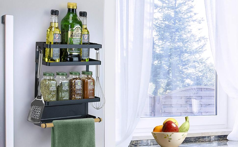 Sorbus Spice Rack Organizer for Refrigerator, 3Tier