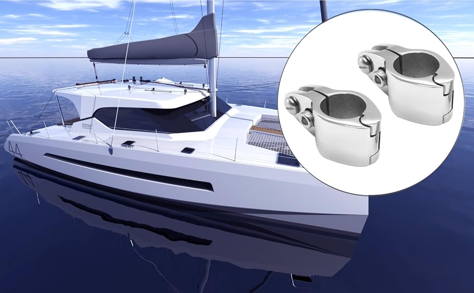 Amadget Bimini Top Hinge Rail Mount, 2 PCS Marine Boat Jaw