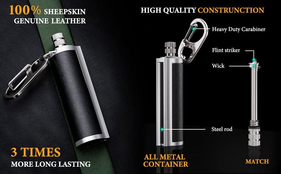 dragon breath lighter permanent match sheepskin leather fire starters for campfires edc gear camping