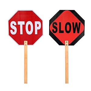 Amazon.com: Kichwit Handheld Stop Slow Sign, 13 Inch Double