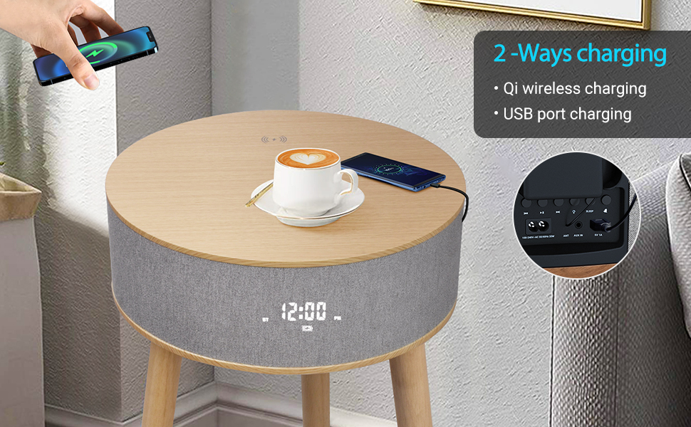 LEMEGA DTS4 Wireless Coffee Table, Sofa Table, End Table