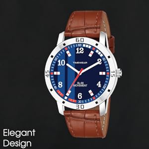 TIMEWEAR Analog Blue Number Dial Genuine Leather Strap Watch SPN-FOR1P Prime Day Submission