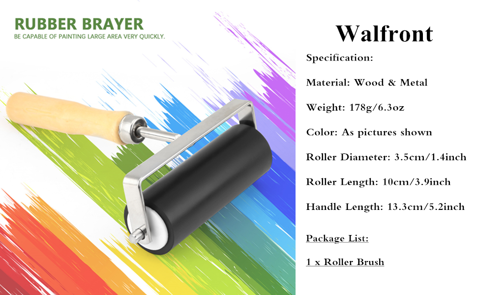 Hard Rubber Brayer Roller,4Inch Duty Rubber Brayer Roller Print Brush