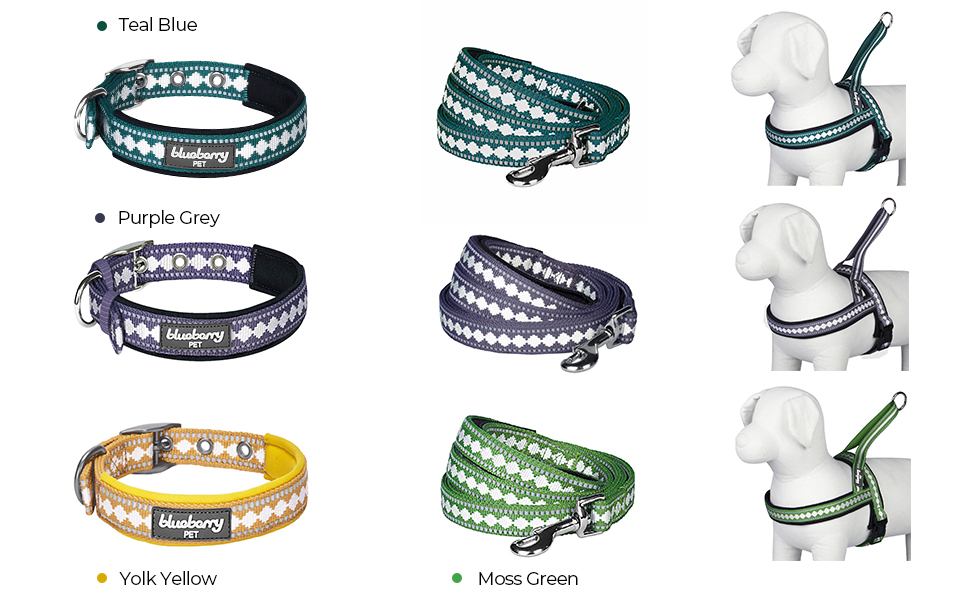 Blueberry Pet 3 Colors 3M Reflective Jacquard Neoprene