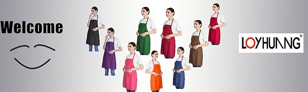 Amazon.com: LOYHUANG Total 6PCS Brown Bib Apron Adult with 2