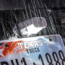 Gray Surface-Mount License Plate Light Installed on Trailer.