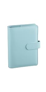 A6 PU Leather Binder - Mint Blue