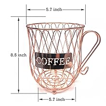 Coffee Pod Holder and Organizer Mug,Cup Keeper Coffee  Espresso Pod Holder Coffee Mug Storage Basket