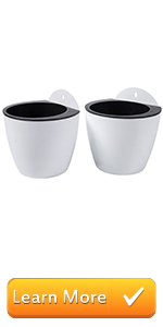 Modern Wall Mountable Self Watering White Planter Pots