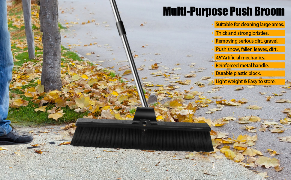 MASTERTOP 24" Push Broom Professional Outdoor Brooms with