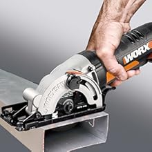 WORX Scie Circulaire Sans Fil 18V(20V MAX), Batterie Powershare, WX527.1 21 scie circulaire coupe bois sans fil électrique lame main guide parallèle outil outillage puissant