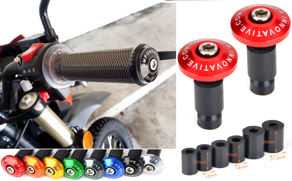 MOTORS Motorcycle Bar End Weights & Covers CNC ALUMINUM MOTORCYCLE