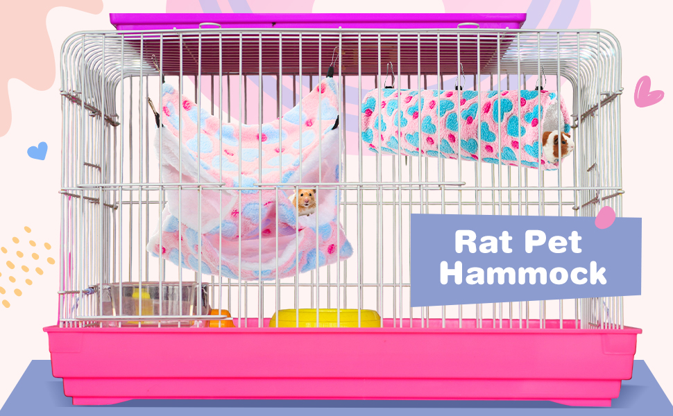 Abbylike 9 Pieces Rat Hammock 3 Tier Guinea Pig Ferret Hammocks Small Pet Hanging Tunnel Glider Toy Guinea Pig Ferret Hideout Bed Cage Accessories for Hamster(Light Brown, White, Black,Paw) 8 B0CNP7H9HS 1