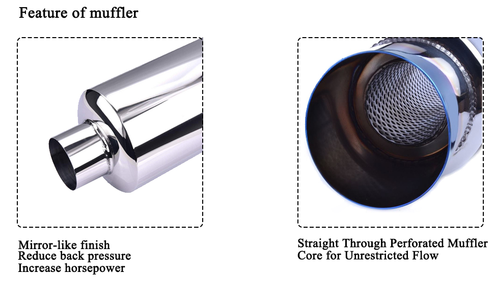 EVIL ENERGY Exhaust Muffler, Stainless Steel Exhaust Tip, Universal 15