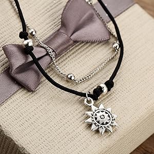 black rope sunflower charm anklet foot chain beach boho jewelry for women girls 