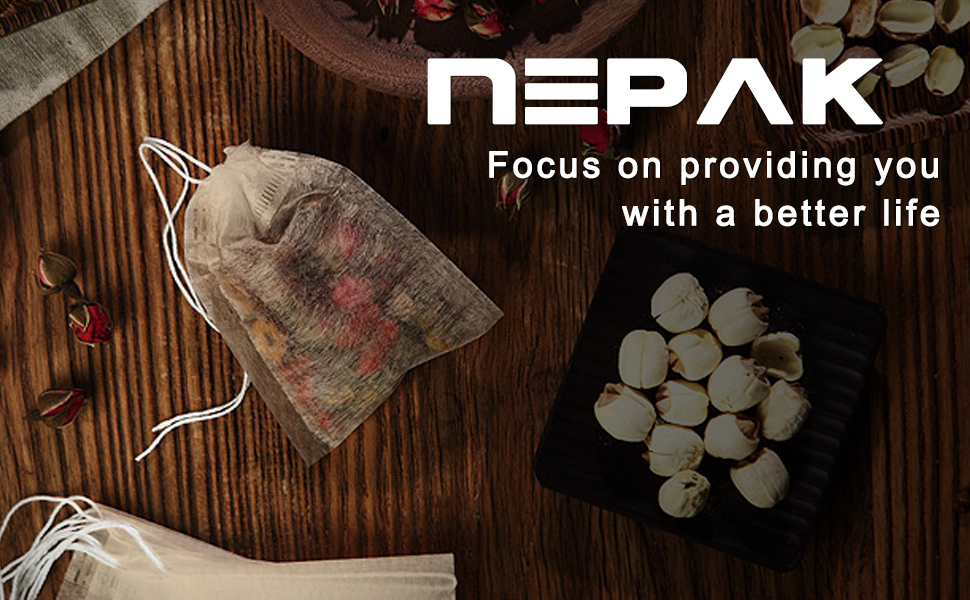 NEPAK 600 Pcs Disposable Tea Filter Bags,Natural Pulp Material