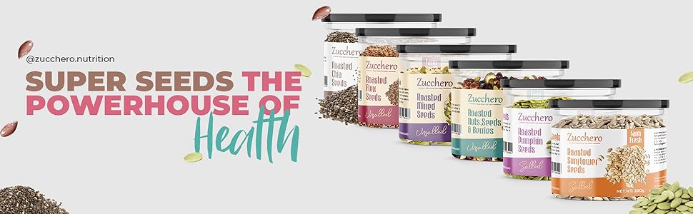 Buy Now Zucchero Roasted Premium Mixed Seeds, Unsalted, 400G (6 In 1... 9 Super Seeds, The Powerhouse Of Health
