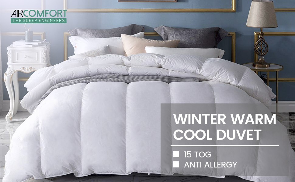 Air Comfort Modern 15 Tog Super King Feels Like Down Duvet Anti