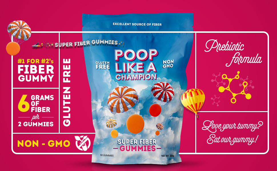Poop Like a Champion Apple Cider Vinegar Gummies Fiber
