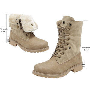 fold down boots with fur