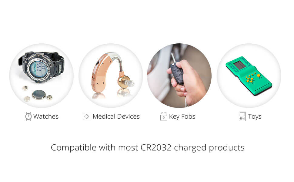 Emazing Lights CR2032 3 Volt Battery Packs - Compatible watches toys key fobs