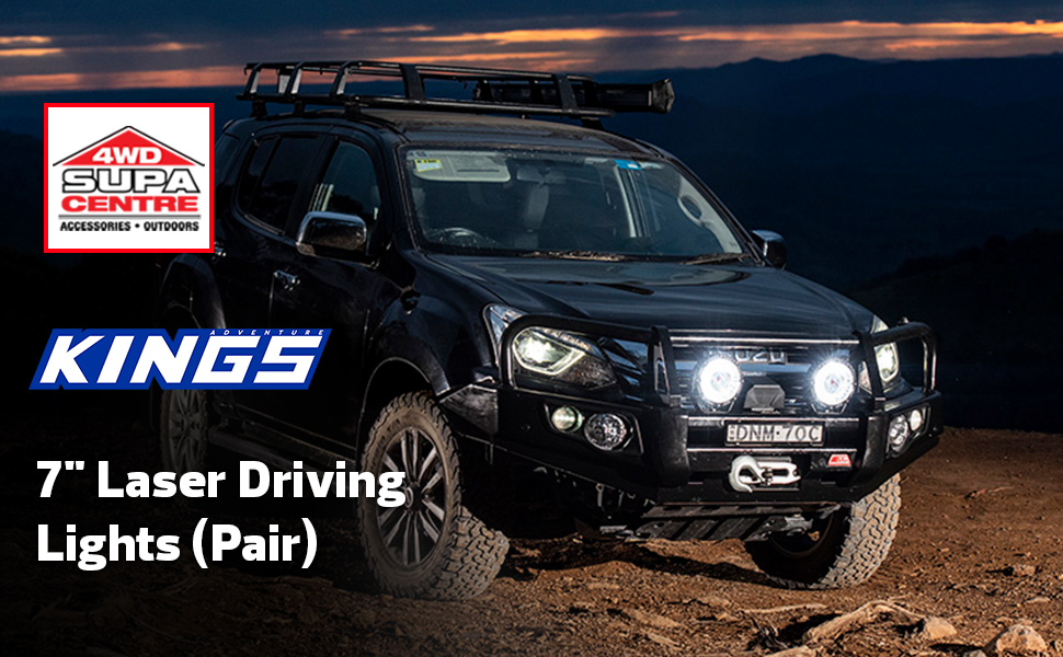 Adventure Kings 7" Laser Driving Lights (Pair) 1 Lux 1618m 8152 Lumens