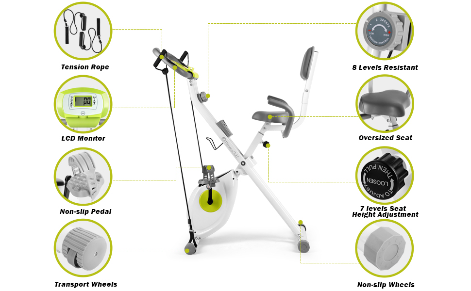 Exercise Bike Folding Exercise Bike Height Adjustable 8