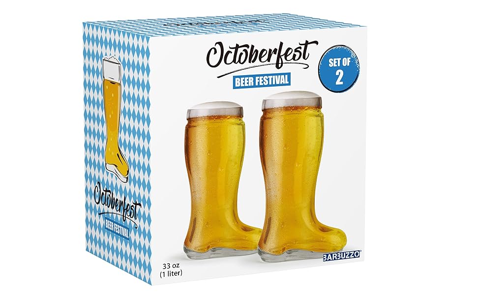 Barbuzzo Das Boot Style One Liter Beer Glass (Set of Two