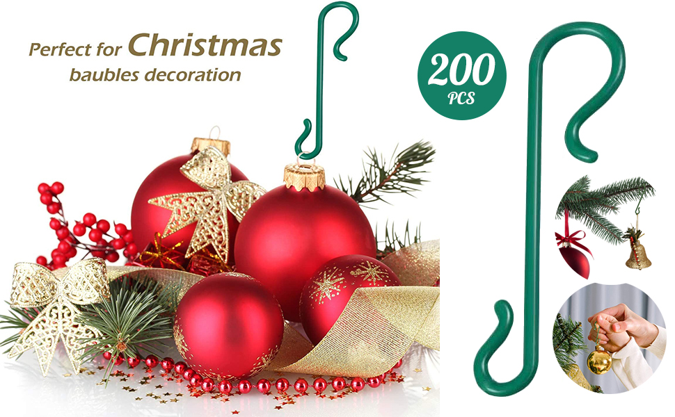 GUCABE Ornament Hooks Miniature Plastic Holiday Decoration Ornament Hangers for