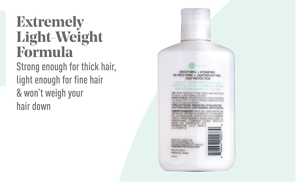 extremely light-weight formula heat protectant