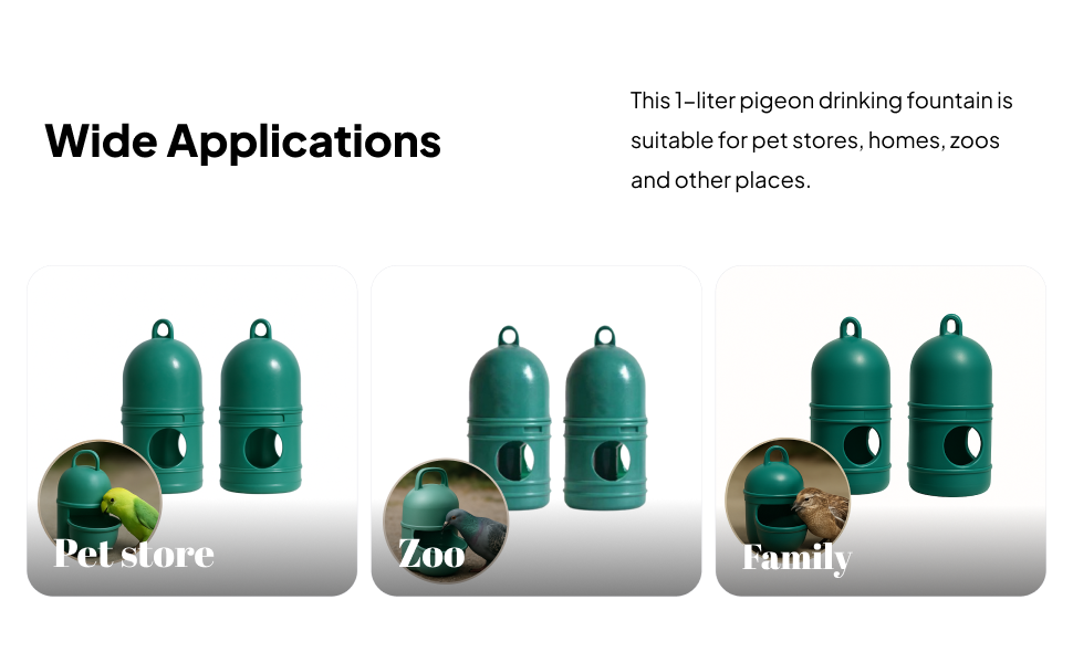 2X Bird Water Drinker Pigeon Water Dispenser Dove Drinker Pet Water Pot Container for Par