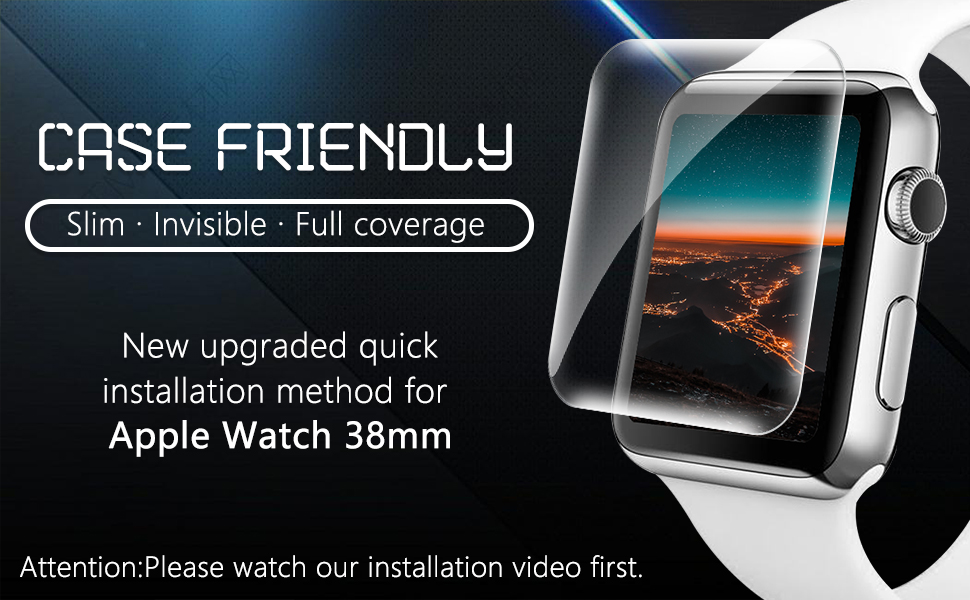 [6 Pack] UniqueMe Screen Protector Compatible for Apple Watch 38mm