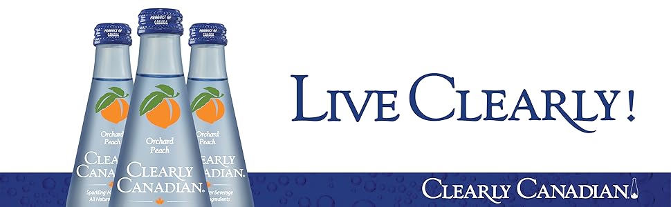 Clearly Canadian Orchard Peach Sparkling Spring Water Beverage, Natural & Carbonated, Flavored Seltzer Water, 1 Case (12 Bottles x 325mL) clearly canadian orchard peach