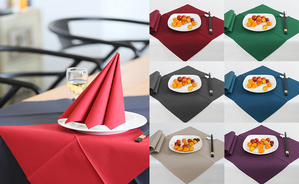 KMAKII Black Disposable Dinner Napkins LinenFeel Colored