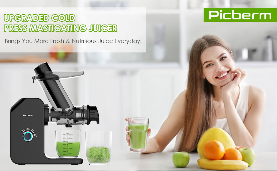 Juicer, Picberm Slow Masticating Juicer Machines with Quiet