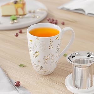tea cup with infuser and lid