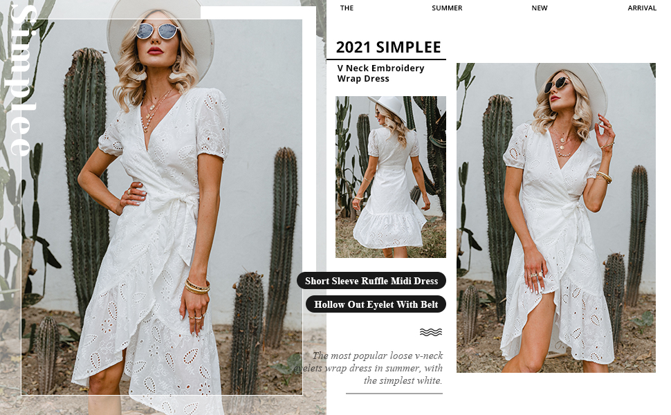white short wrap dress