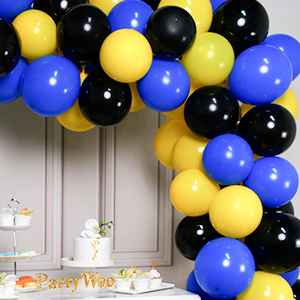 Amazon Com Partywoo Blue Black Yellow Balloons 80pcs 12 In