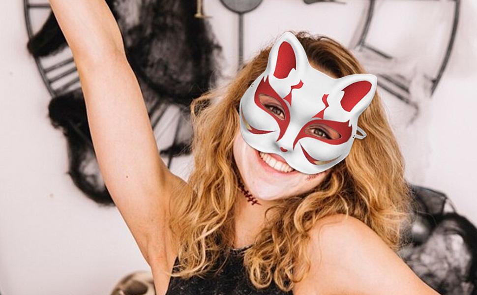 Witte kattenmasker, ongeverfd automasker