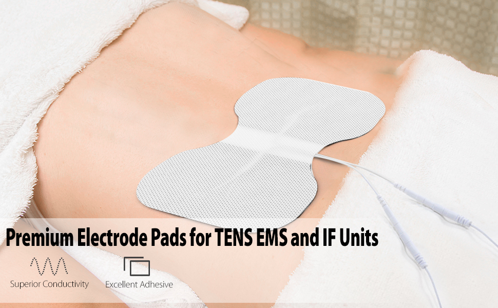 LotFancy TENS Unit Replacement Pads, 4PCS 4.3” x 6