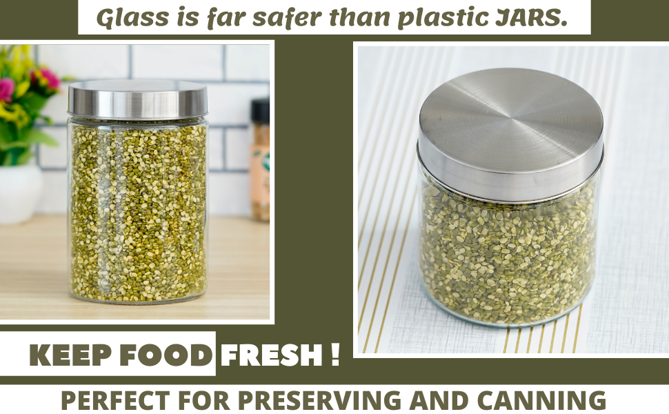 Buy Femora Glass Cylinder Storage Jar, 1600ML, Set of 6 Online at Low