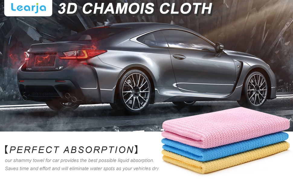 3 Pack Car Wash Chamois Towel【Upgraded version】Premium