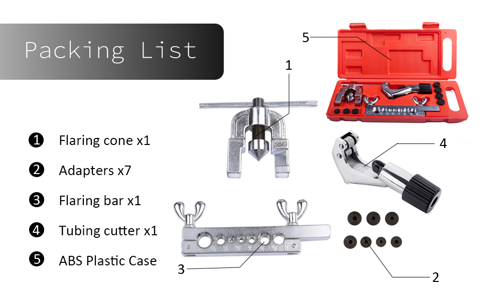 Wostore Double Flaring Tool Kit for 3/16"5/8" 7 Dies
