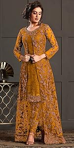 RUDRAPRAYAG women's net and santoon anarkali gown latest design party wear gown wedding wear