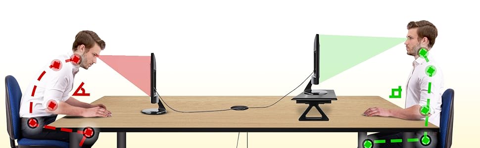 before, after, with, without, low, high, height, extendable, adjustable, increase, ergonomic, stand
