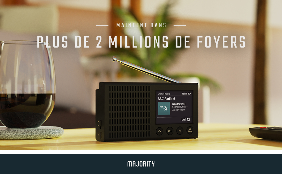 Radio Dab+ et FM Majority Eddington, légère, Rechargeable et Portable
